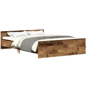 vidaXL Cadre de lit sans matelas vieux bois 140x200 cm bois ingénierie pas cher