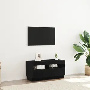 vidaXL Meuble TV Chêne noir 80 x 35 x 40 cm Bois d'ingénierie pas cher