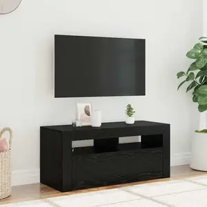 vidaXL Meuble TV Chêne noir 90 x 35 x 40 cm Bois d'ingénierie pas cher