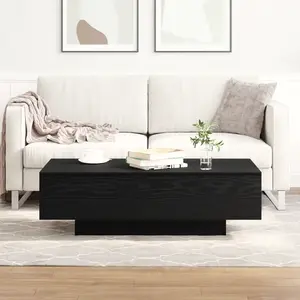 vidaXL Table Basse Vidaxl Chêne Noir 100x30x36,5 Cm Bois D'ingénierie pas cher