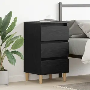 vidaXL Cabinet de chevet Chêne noir 40 x 35 x 69 cm Bois d'ingénierie pas cher