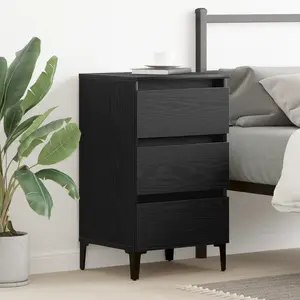 vidaXL Cabinet de chevet Chêne noir 40 x 35 x 69 cm Bois d'ingénierie pas cher