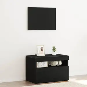vidaXL Meuble TV Chêne noir 60 x 35 x 40 cm Bois d'ingénierie pas cher