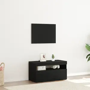 vidaXL Meuble TV Chêne noir 75 x 35 x 40 cm Bois d'ingénierie pas cher