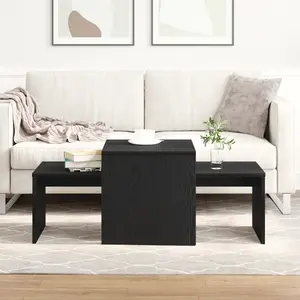 vidaXL Tables gigognes Chêne noir 100 x 48 x 40 cm Bois d'ingénierie pas cher