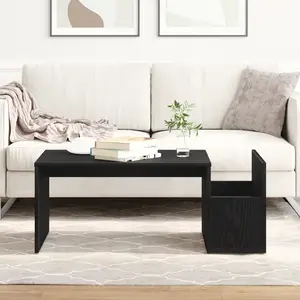 vidaXL Table Basse Vidaxl Chêne Noir 90x45x35 Cm En Bois D'ingénierie