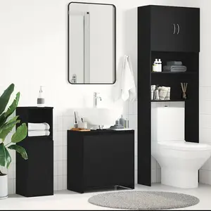 vidaXL Armoire de bain chêne noir 60x33x60 cm bois d'ingénierie pas cher