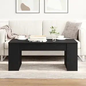 vidaXL Vidaxl Table Basse Chêne Noir 102x55x42 Cm Bois D'ingénierie pas cher