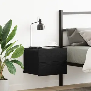 vidaXL Cabinet de chevet Chêne noir 40 x 30 x 30 cm Bois d'ingénierie pas cher