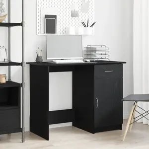 Comparateur de prix : vidaXL Bureau Vidaxl Noir Chêne 100x50x76 Cm En Bois D'ingénierie