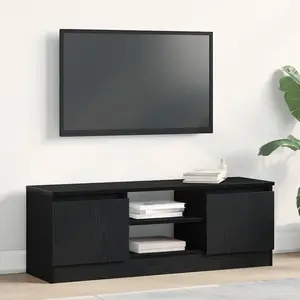 vidaXL Meuble TV chêne noir 102x30x36 cm bois d'ingénierie pas cher