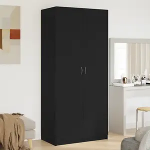 Comparateur de prix : vidaXL Armoire Vidaxl Noir Chêne 90x52x200 Cm En Bois D'ingénierie