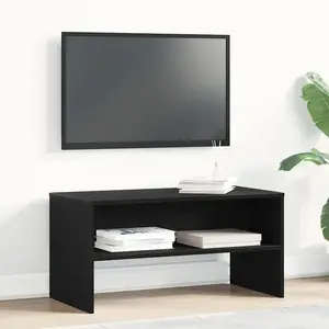 Comparateur de prix : vidaXL Meuble TV chêne noir 80x40x40 cm bois d'ingénierie