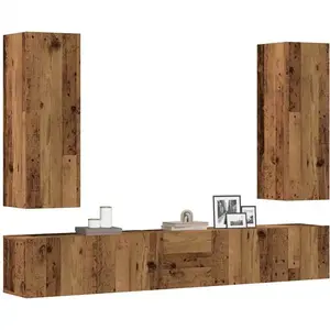 vidaXL Ensemble de meuble TV mural 5 pcs vieux bois bois d'ingénierie pas cher