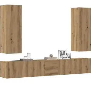 Comparateur de prix : vidaXL Ensemble de meuble TV mural 5 pcs chêne artisanal