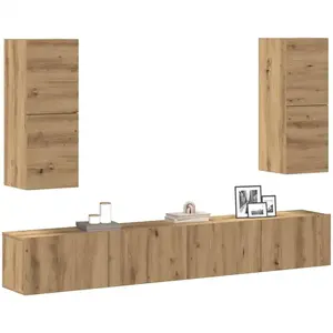 Comparateur de prix : vidaXL Ensemble de meuble TV mural 4 pcs chêne artisanal