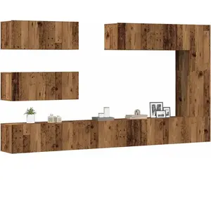 Comparateur de prix : vidaXL Ensemble de meuble TV mural 7 pcs vieux bois bois d'ingénierie