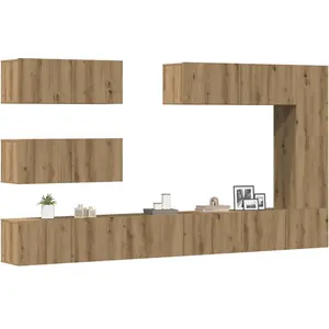 Comparateur de prix : vidaXL Ensemble de meuble TV mural 7 pcs chêne artisanal