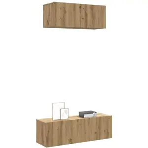 vidaXL Ensemble de meuble TV mural 2 pcs chêne artisanal pas cher