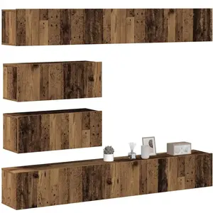 vidaXL Ensemble de meuble TV mural 6 pcs vieux bois bois d'ingénierie pas cher