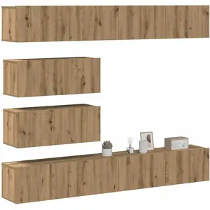vidaXL Ensemble de meuble TV mural 6 pcs chêne artisanal pas cher