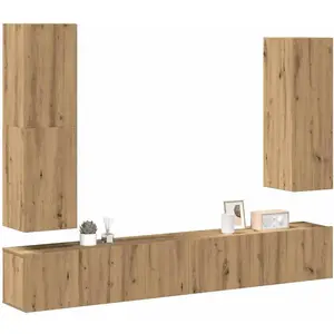 vidaXL Ensemble de meuble TV mural 4 pcs chêne artisanal pas cher