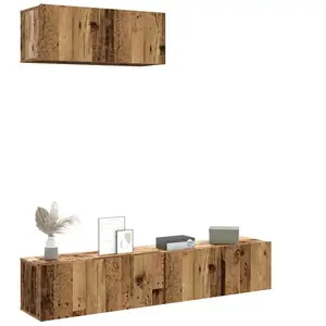 vidaXL Ensemble de meuble TV mural 3 pcs vieux bois bois d'ingénierie pas cher