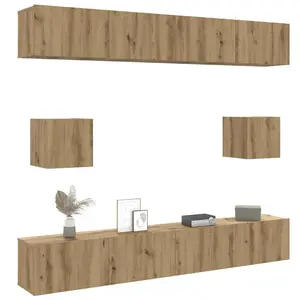 vidaXL Ensemble de meuble TV mural 6 pcs chêne artisanal pas cher