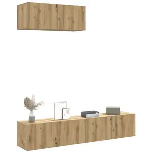 vidaXL Ensemble de meuble TV mural 3 pcs chêne artisanal pas cher