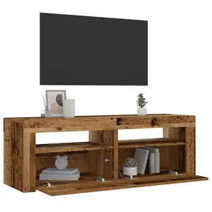 vidaXL Tables de chevet 2 pcs avec LED vieux bois 60x35x40 cm pas cher