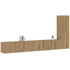 vidaXL Meubles TV muraux 3 pcs chêne artisanal bois d'ingénierie pas cher
