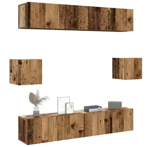vidaXL Ensemble de meuble TV mural 6 pcs vieux bois bois d'ingénierie pas cher