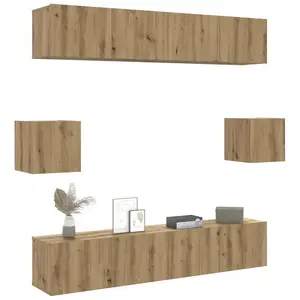 Comparateur de prix : vidaXL Ensemble de meuble TV mural 6 pcs chêne artisanal