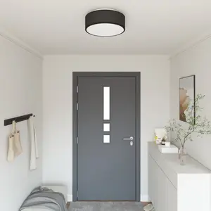 Comparateur de prix : vidaXL Plafonnier vidaXL Noir Ø 38 cm en Tissu E27