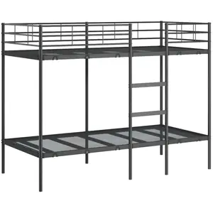 vidaXL Lit superposé sans matelas noir 100x190 cm acier pas cher
