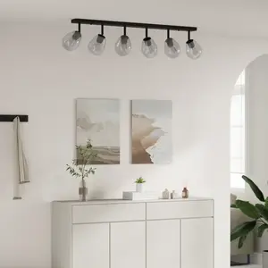 Comparateur de prix : vidaXL Spot de plafond Noir 110,5 x 13 x 26 cm Verre et métal