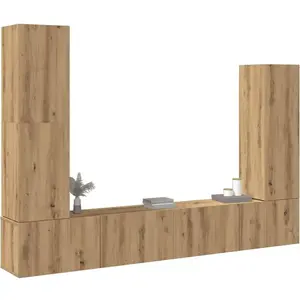 vidaXL Ensemble de meuble TV mural 4 pcs chêne artisanal pas cher