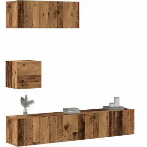 vidaXL Ensemble de meuble TV mural 4 pcs vieux bois bois d'ingénierie pas cher