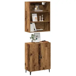 Comparateur de prix : vidaXL Buffet avec armoire murale vieux bois bois d'ingénierie