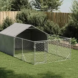 Comparateur de prix : vidaXL - Hondenkennel - met - ren - 4x2x1,5 - m - gegalvaniseerd - staal