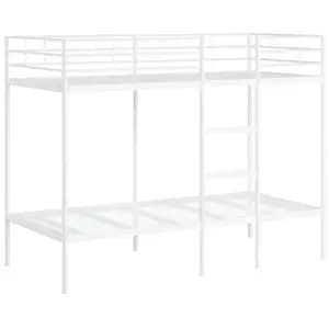 vidaXL Lit superposé sans matelas blanc 90x190 cm acier pas cher
