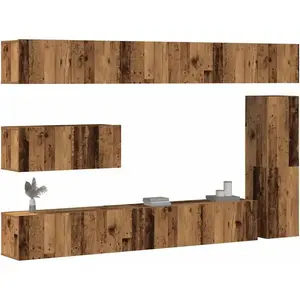 Comparateur de prix : vidaXL Ensemble de meuble TV mural 7 pcs vieux bois bois d'ingénierie