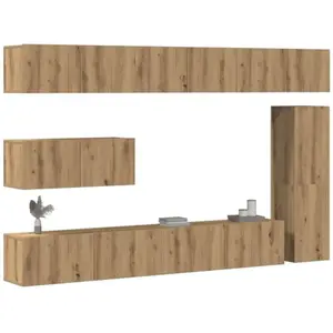 Comparateur de prix : vidaXL Ensemble de meuble TV mural 7 pcs chêne artisanal