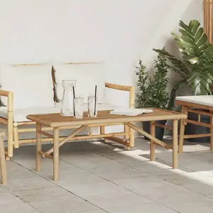 vidaXL Table Basse Vidaxl 110x50x43 Cm En Bambou pas cher