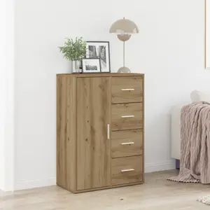 vidaXL Buffet Vidaxl Artisan Chêne 60x31x84 Cm En Bois D'ingénierie pas cher