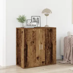 vidaXL Buffet Vidaxl En Bois Vieilli 79x38x80 Cm En Bois Ingénierie pas cher