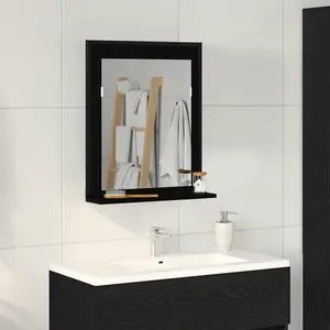 vidaXL Miroir Chêne noir 50 x 12 x 60 cm Verre et Bois Ingénierie pas cher