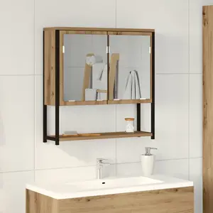 vidaXL Armoire Miroir avec étagère Chêne artisanal 60 x 16 x 60 cm pas cher