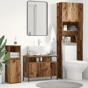 vidaXL Meuble de Lavabo de Salle de Bain Bois ancien 80 x 30 x 60 cm pas cher