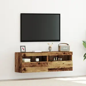 Comparateur de prix : vidaXL Meuble TV mural Montage mural 2 pcs Bois ancien 60 x 30 x 40 cm